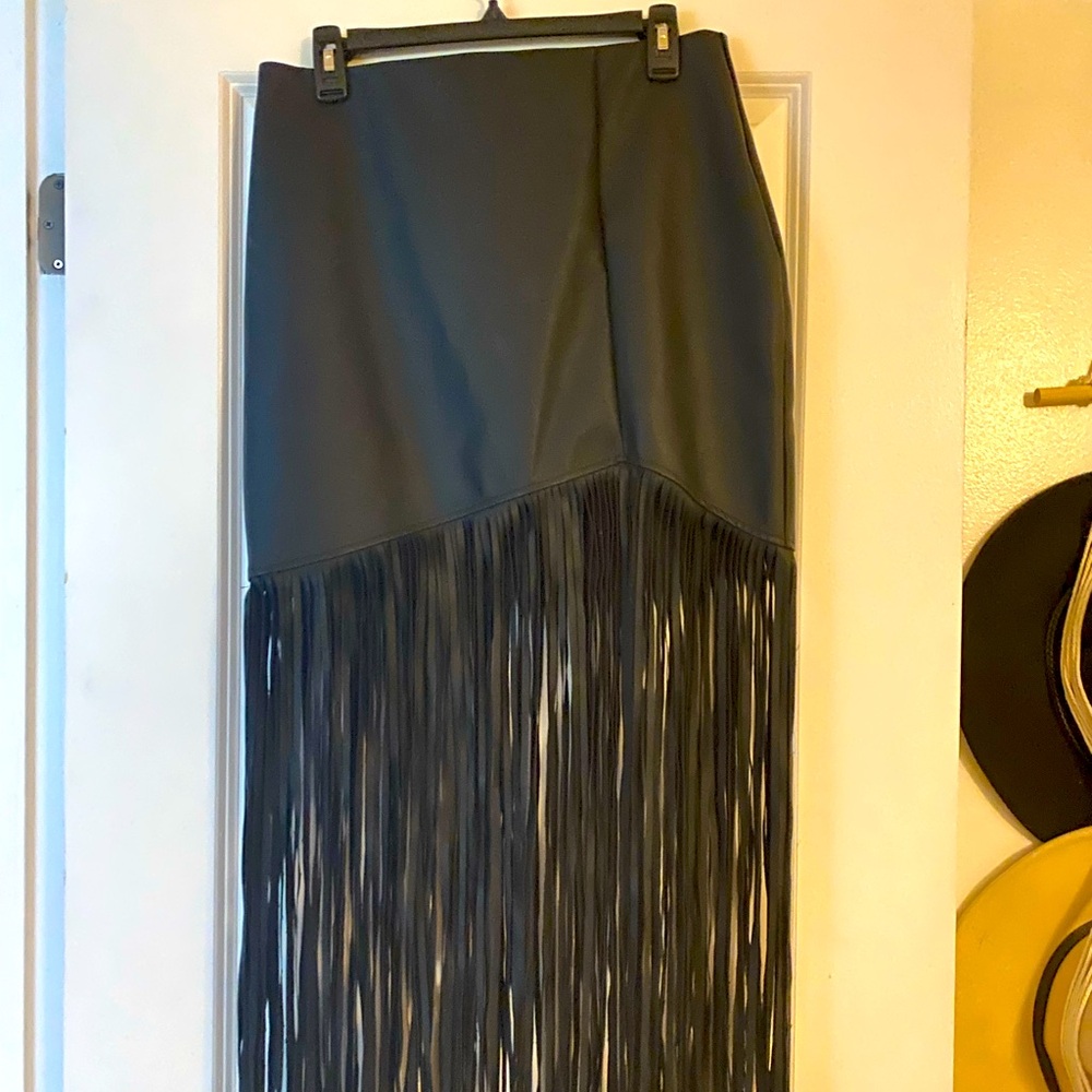 Windsor Matte Black Fridge Faux Leather Skirt
